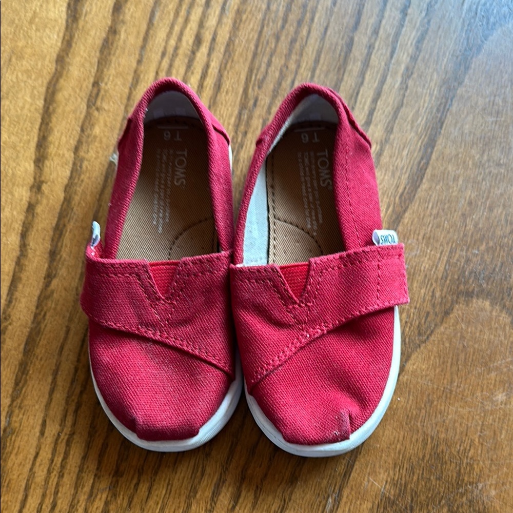 TOMS Kids Red Canvas Shoes